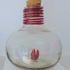 Vase Decanter Handblown Recycled Clear Glass Mexic